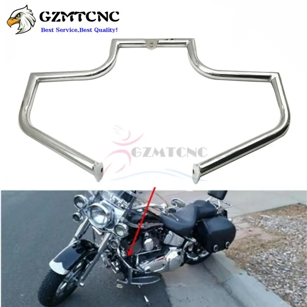 

Engine Guard Highway Crash Bar Buffer Bumper Frame Protect for Harley Cross Bones Fat Boy Heritage Softail Classic FL 2000-2017