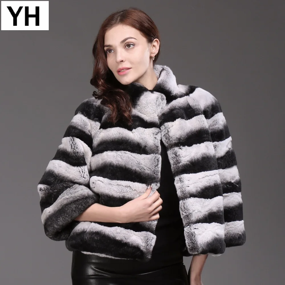 Manteau en vraie fourrure de lapin Rex pour femme, veste courte, chaude et douce, 100