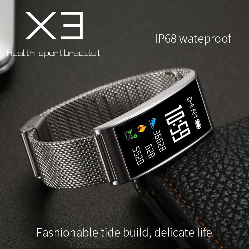 

Smartch X3 Smart Bracelet IP68 Waterproof Swimming GPS Activity Tracker Heart Rate Monitor Blood Pressure Sleep Fitness Tracker