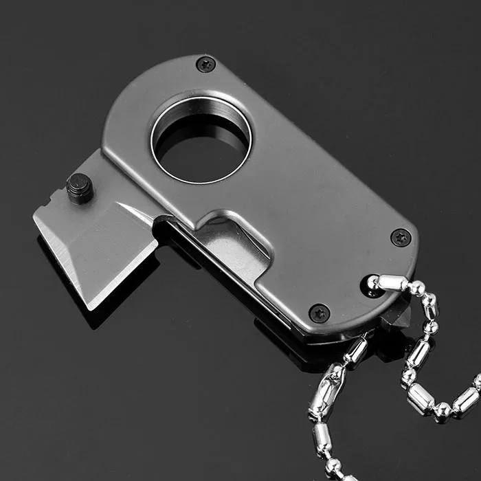 KKWOLF мини ожерелье нож цвет/серый титановое кольцо шеи Ножи кемпинг самообороны тактический Карманный выживания EDC нож инструмент ЧПУ - Цвет: Темно-серый