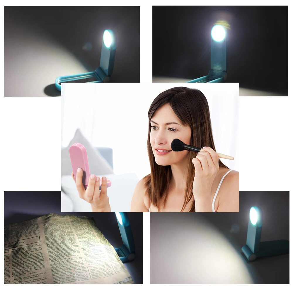 COB Light Mini Makeup Mirror 1X 3X увеличительное ручное складное маленькое портативное микро