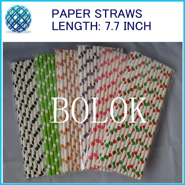 

Wholesale shipping By EMS Fedex 151 colors 9000 pcs drink Polka Dot paper straw strip paper straws