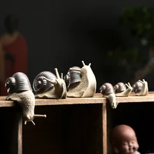 Garden Animals Ceramic Snail Bonsai Micro Landscape Garden Decoration Outdoor Potted Landscaping Decoration Garden Ornaments