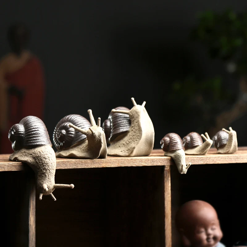 

Garden Animals Ceramic Snail Bonsai Micro Landscape Garden Decoration Outdoor Potted Landscaping Decoration Garden Ornaments