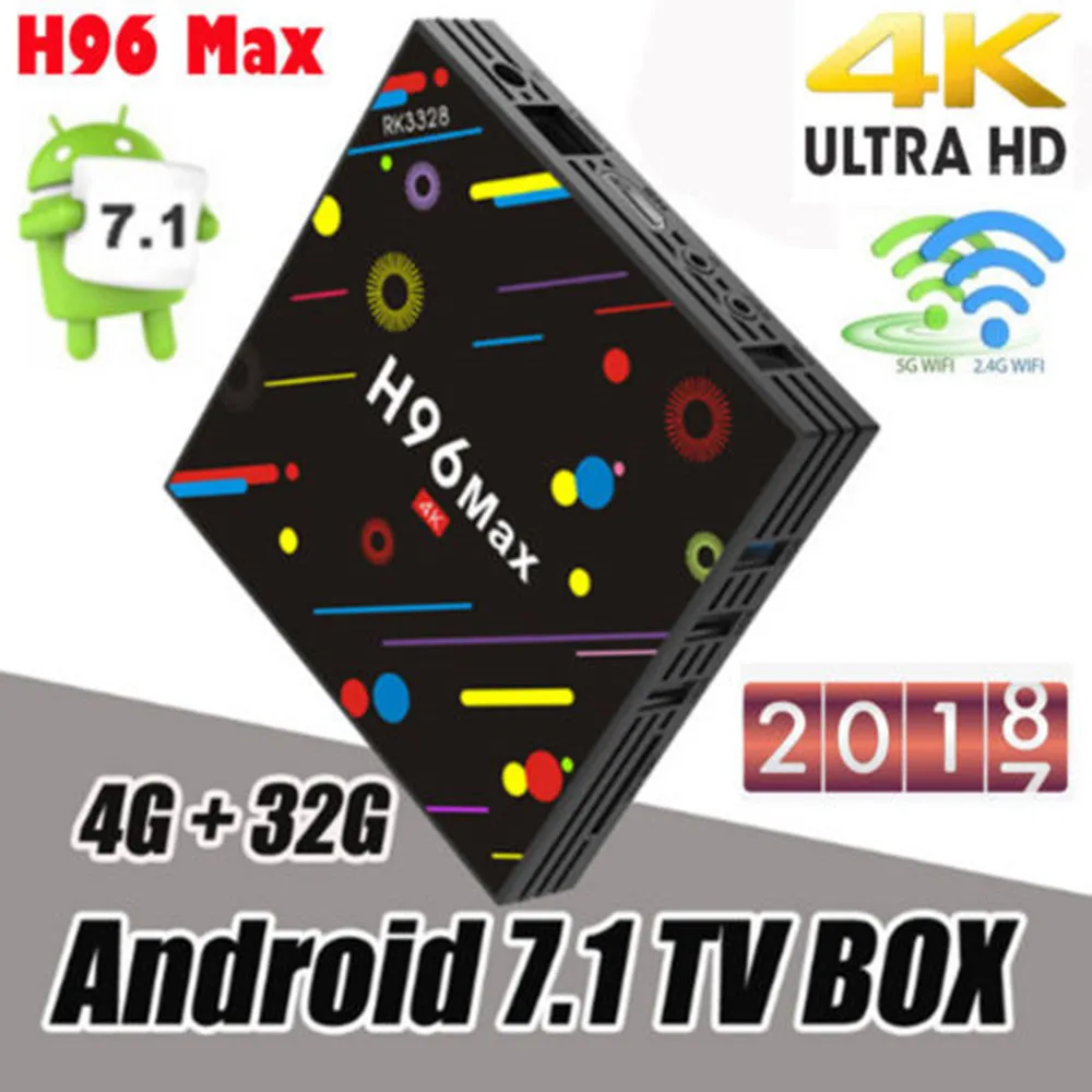 H96 Max H2 Android 7,1 ТВ коробка RK3328 4 ядра 4 К 4 ГБ Оперативная память 32 ГБ Встроенная память 4 К HDR10 USB3.0 WiFi BT 4,0 Media Player pk X92 MX10