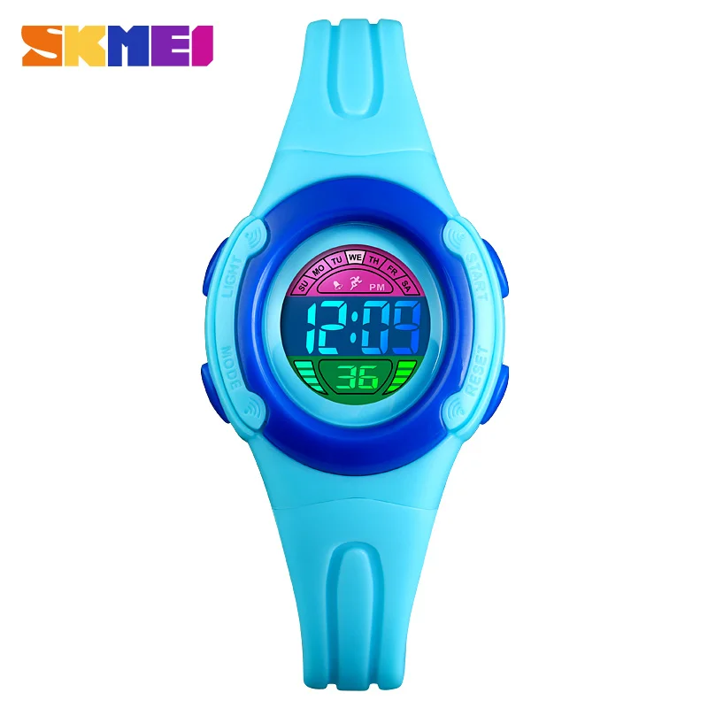 SKMEI Luminous Children Watch Fashion Digital Back Light 5Bar Waterproof Buckle Student Running Wristwatch Gril Boy Gift