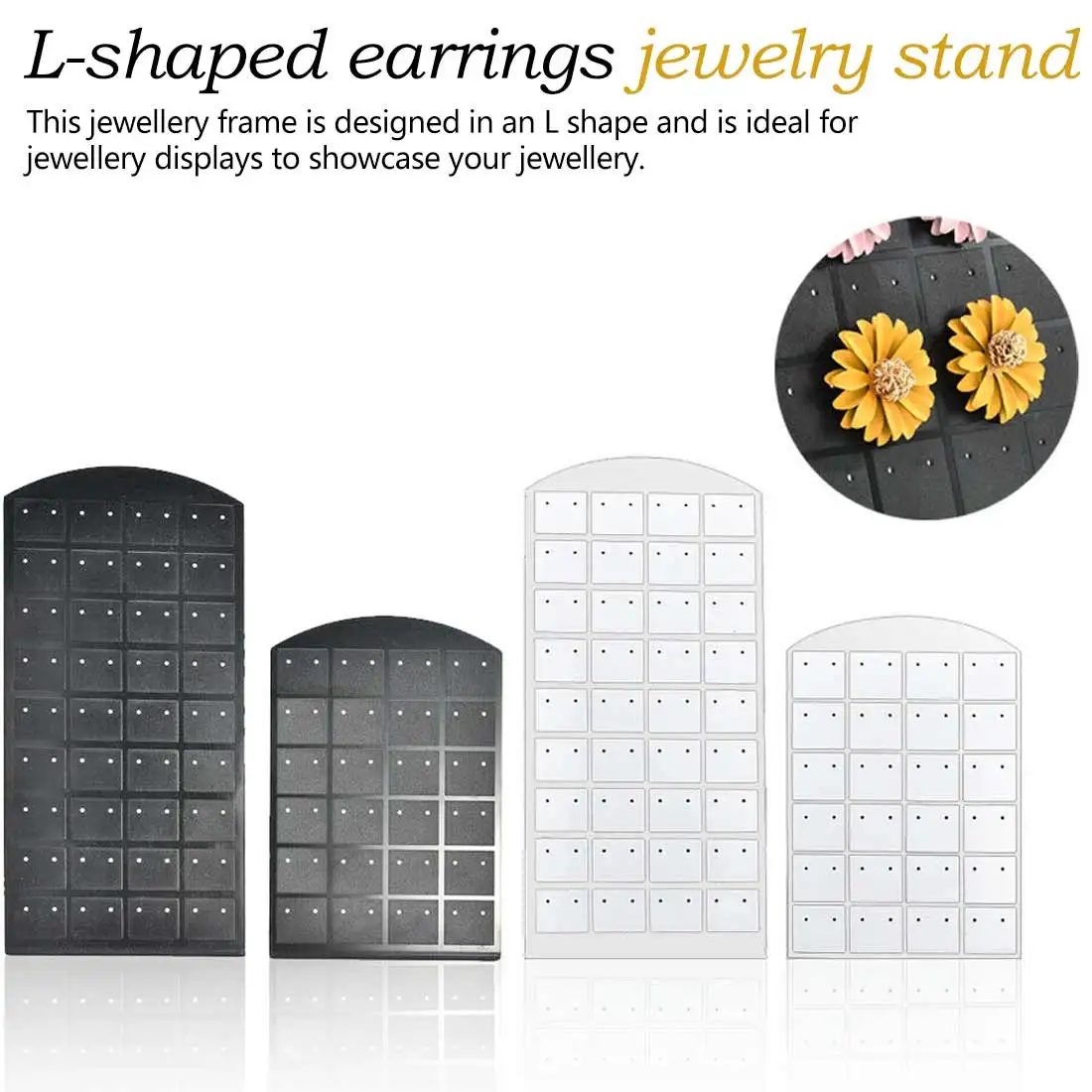 

L-shaped earrings jewelry frame 36 pairs of 24 pairs of 12 pairs of jewelry black and white display stand