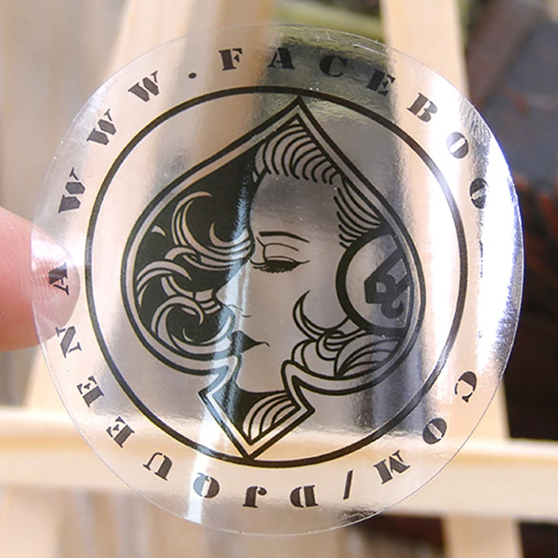 

MOQ 1000pcs Customize Clear PVC Label Sticker Transparent PVC Adhesive Sticker Print Personality Logo