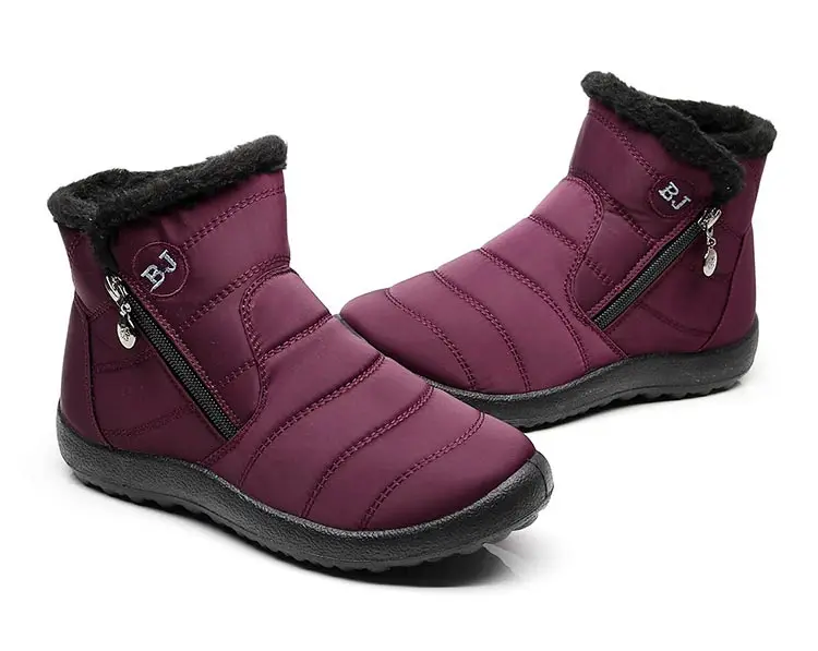 Теплые плюшевые зимние ботинки; женская обувь; большие размеры; ; женские зимние ботинки; Повседневная водонепроницаемая обувь; женские ботильоны на молнии; botas mujer