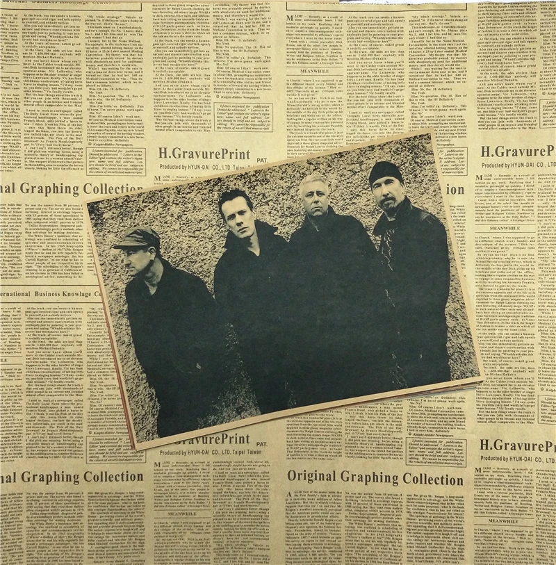 Винтажный постер U2 в стиле ретро британский ирландский крафт плакат для кафе