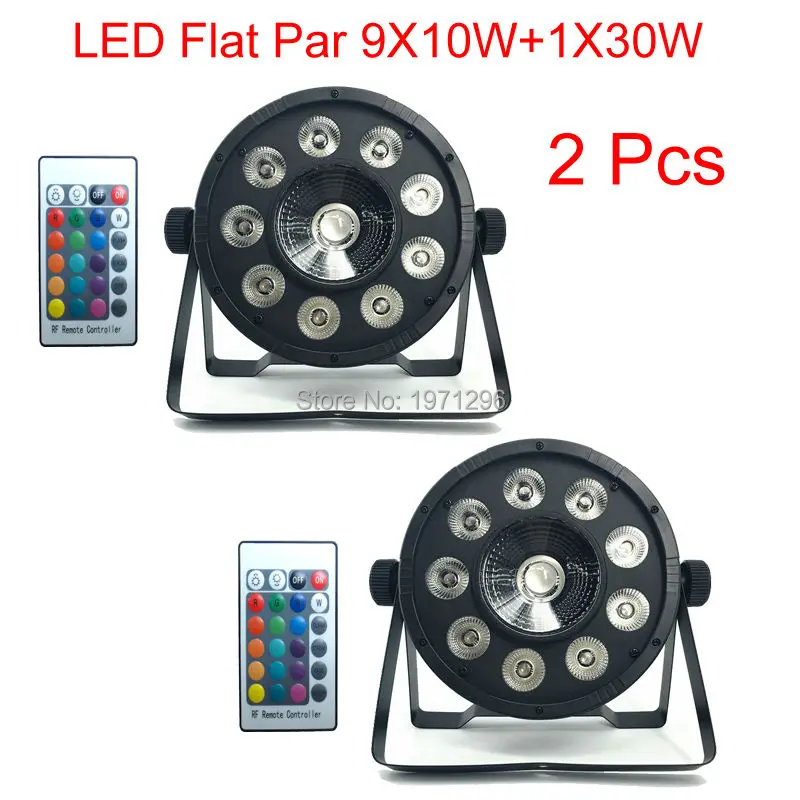 

2 Pcs 2017 Wireless Remote Control 9x12W RGB COB 3IN1 DMX Led Flat Par High Power Light Professional for Party KTV Disco DJ