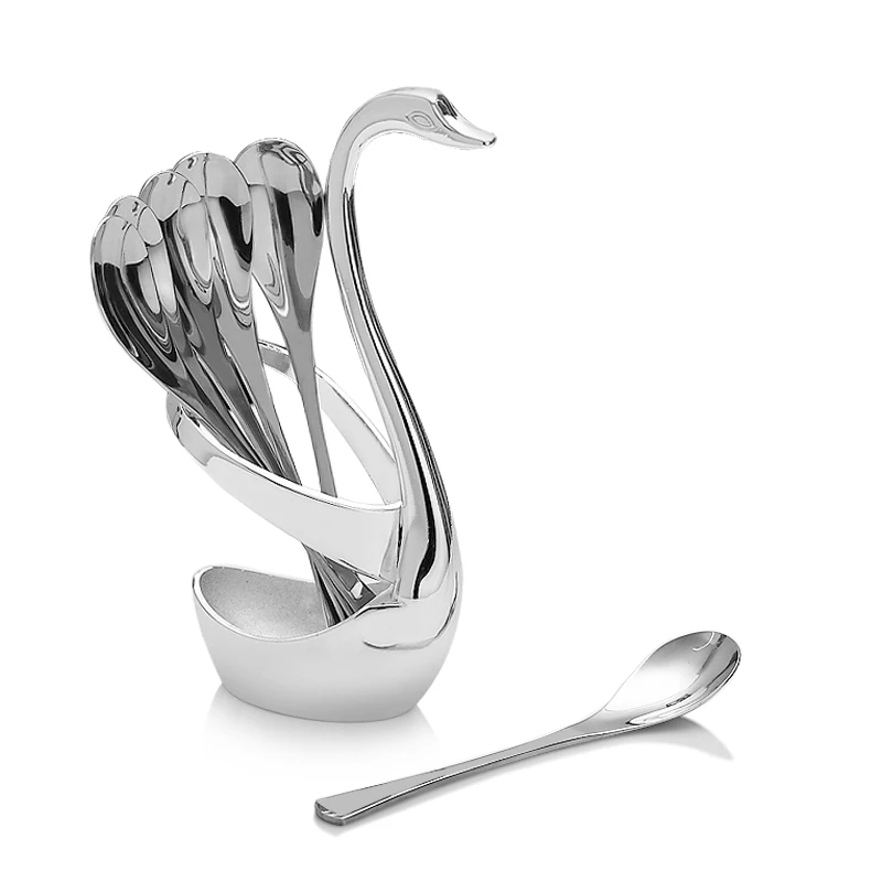 المطبخ Coffeeware مجموعات خمر سبائك الزنك سوان قاعدة الفولاذ المقاوم للصدأ القهوة شوكة ملعقة مجموعة أدوات المائدة المطبخ Coffeeware مجموعات خمر سبائك الزنك سوان قاعدة الفولاذ المقاوم للصدأ القهوة شوكة ملعقة مجموعة أدوات المائدة