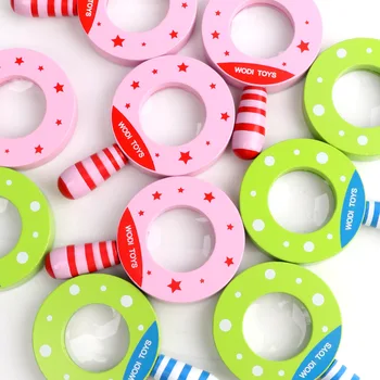 

1pcs Novelty Baby Classic Toys Wood Cutely Magnifier Toy for Children Educational Learning Exploring Ability Developing