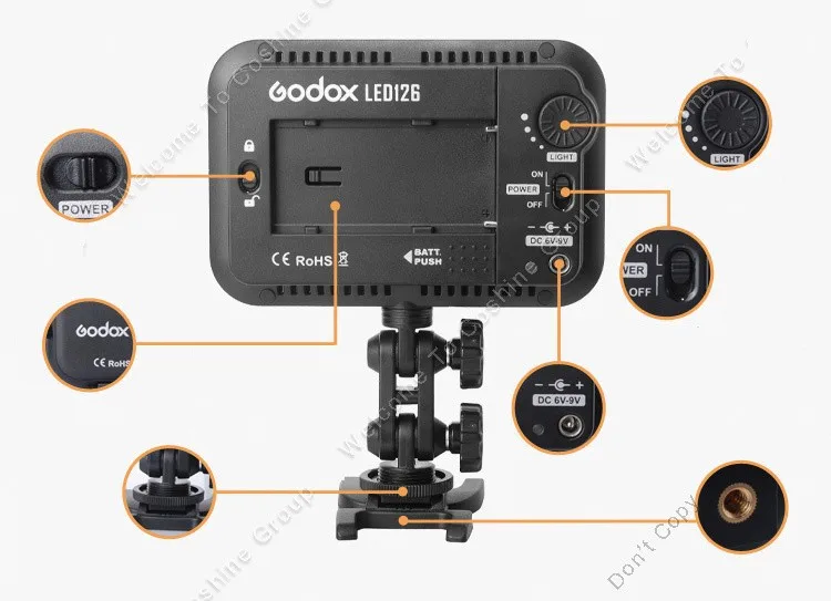 Godox LED 126 видео лампы для цифровой Камера видеокамера DV Свадебная видеосъемка фото журналистских видео Стрельба