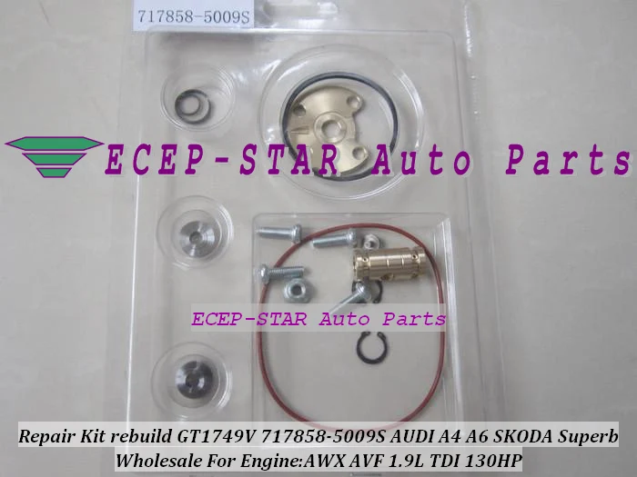 Turbo Repair Kit rebuild kits GT1749V 717858 717858-5009S Turbocharger For AUDI A4 A6 SKODA Superb VW PASSAT AWX AVF 1.9L TDI