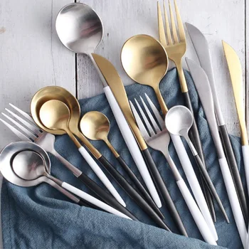 

3 PCS Stainless Steel Steak Knife and Fork Spoon Knife and Fork Suit A Family of Four Western Cutlery Dinner Silverware 3DCJY20