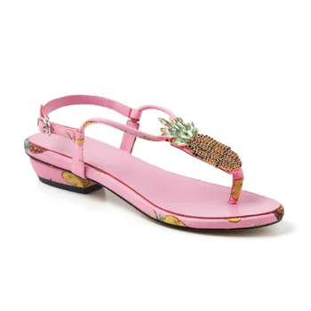 

Pineapple Crystal Summer Flat Sandals Women Bohemia Beach Flip Flop Sandals Summer Shoes Luxury Diamond Sandals Sandalias Mujer