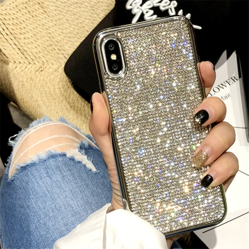 Диаманта Bling Камни со стразами чехол для iPhone XS Max XR X 8 7 6 S Plus samsung Galaxy Note 9 S10/9/8 рlus Lite| |