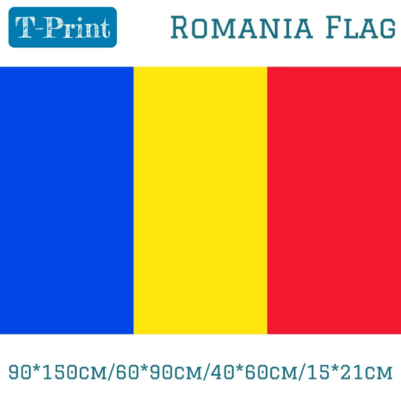

Free shipping Romania National Flag 90*150cm/60*90cm/40*60cm/15*21cm Banner For National Day Olympic Games