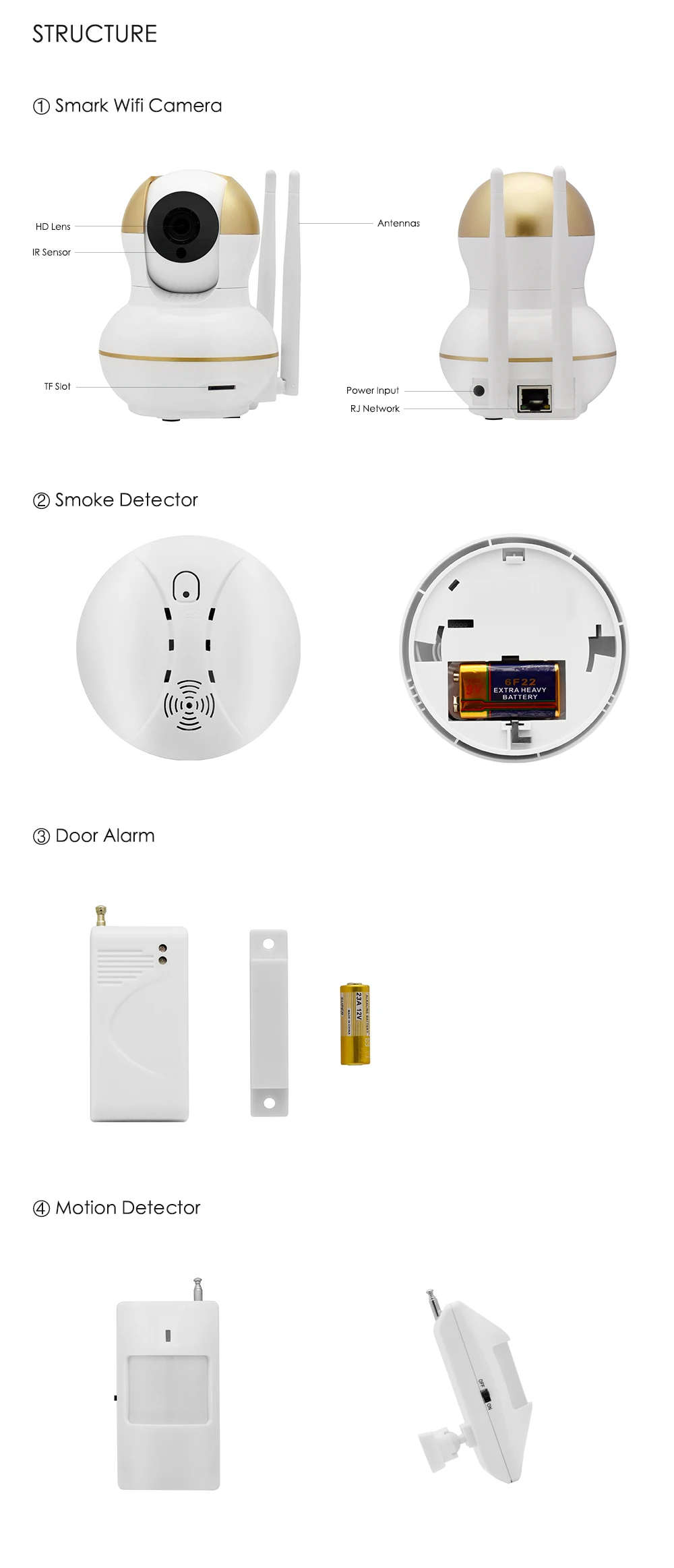 Wistino Alarm Systems Security WIFI IP Camera Security System Video Monitor Surveillance Camera Wireless Home Alarm System With Sensor Alarm Wifi kit Smart Home Camera 13