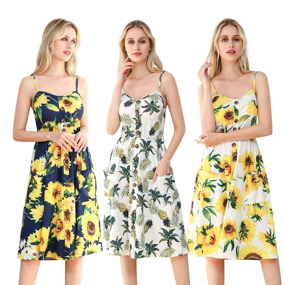 

Hot Sale Halter Dress Summer Women 2019 Sleeveless Floral Print femme Elegant Vintage Dresses Retro Rockabilly Prom Party Dress