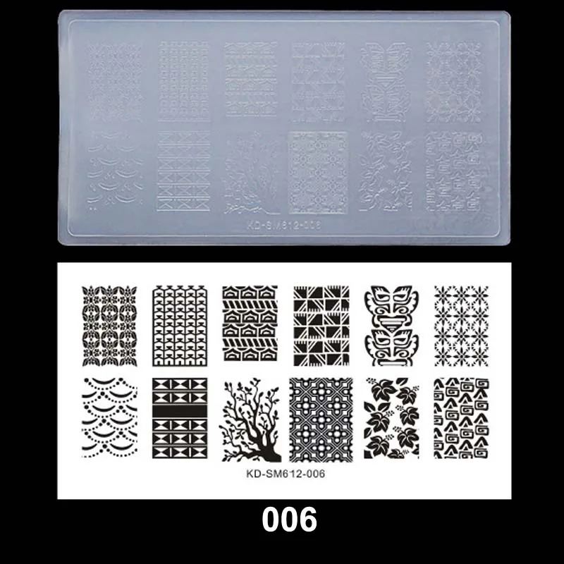 10pcs Plastic Transparent Nail Art Polish Stamp Plate Set DIY Manicure Nail Stamping Template Image Professional Nail Art Tools