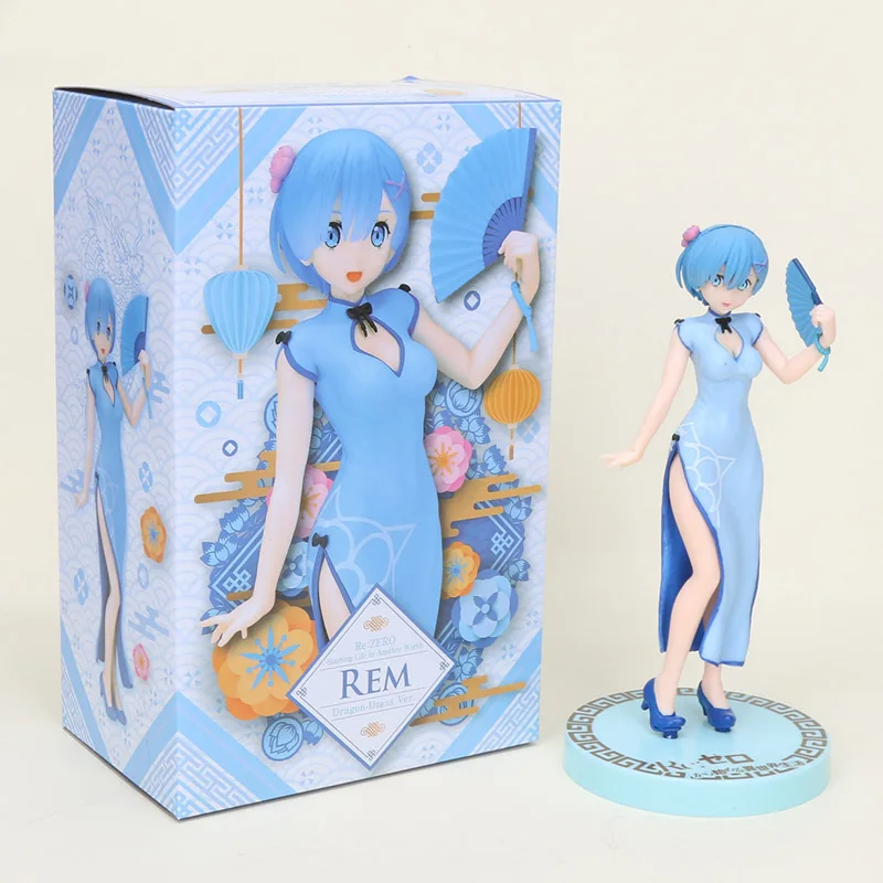 

Anime Figure Re: Life in a Different World From Zero Rem Ram Cheongsam Standing Posture Girl rem ram figure PVC Action Model