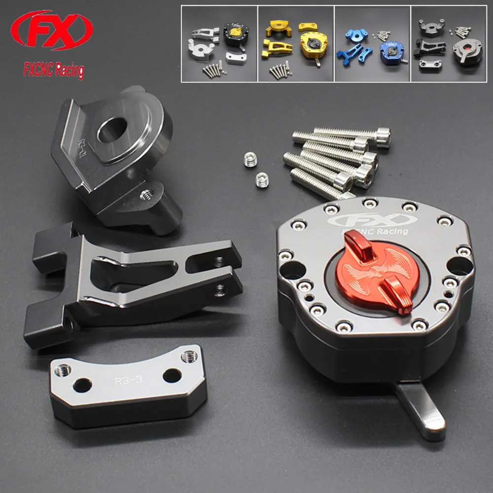 

For Yamaha YZF R3 R25 YZF-R3 YZF-R25 2014 2015 2016 CNC Motorcycle Steering Stabilize Damper Bracket Mount Mounting Holder Kit