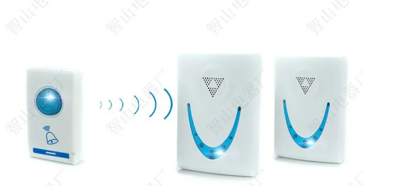 One to Two DC 2W Waterproof 433MHZ LED Wireless Chime Intelligent Door Bell Doorbell Wireles Remote control 32 bells | Обустройство
