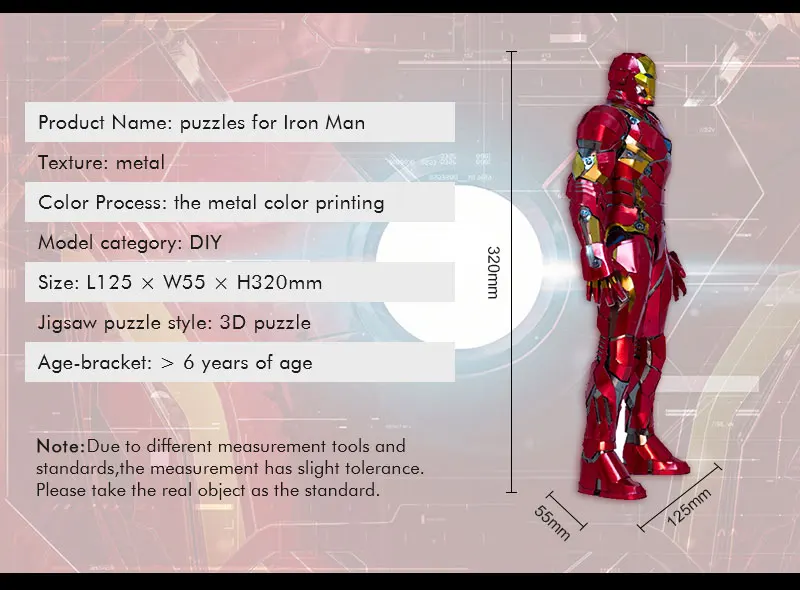 3D металлическая головоломка для Капитана Америки/Железного человека модель DIY Фигурка Статуя Коллекционная образовательная для родителей и детей интерактивные детские игрушки