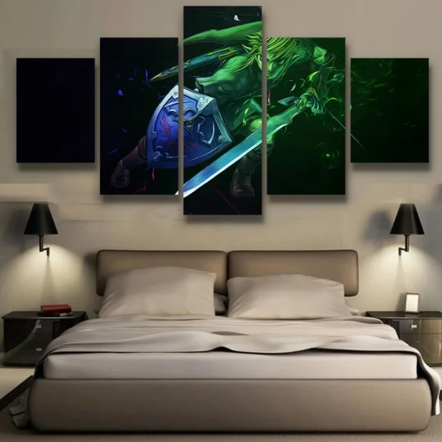 5 pezzo della tela di canapa stampata legend of zelda twilight ... Pittura per arredamento moderno