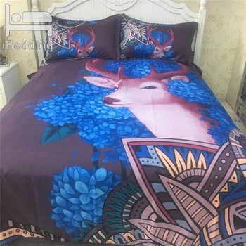 

3Pcs/Set Mythical Sika Deer 3D Bedding Sets Printed Duvet Cover Set Twin Full Queen King Size Bed Sheet