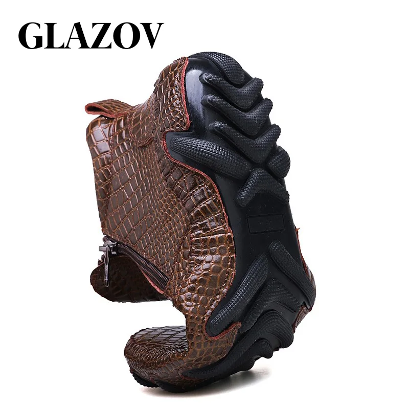 Новинка 2019 осенне зимние модные мужские ботинки GLAZOV повседневная мужская обувь в