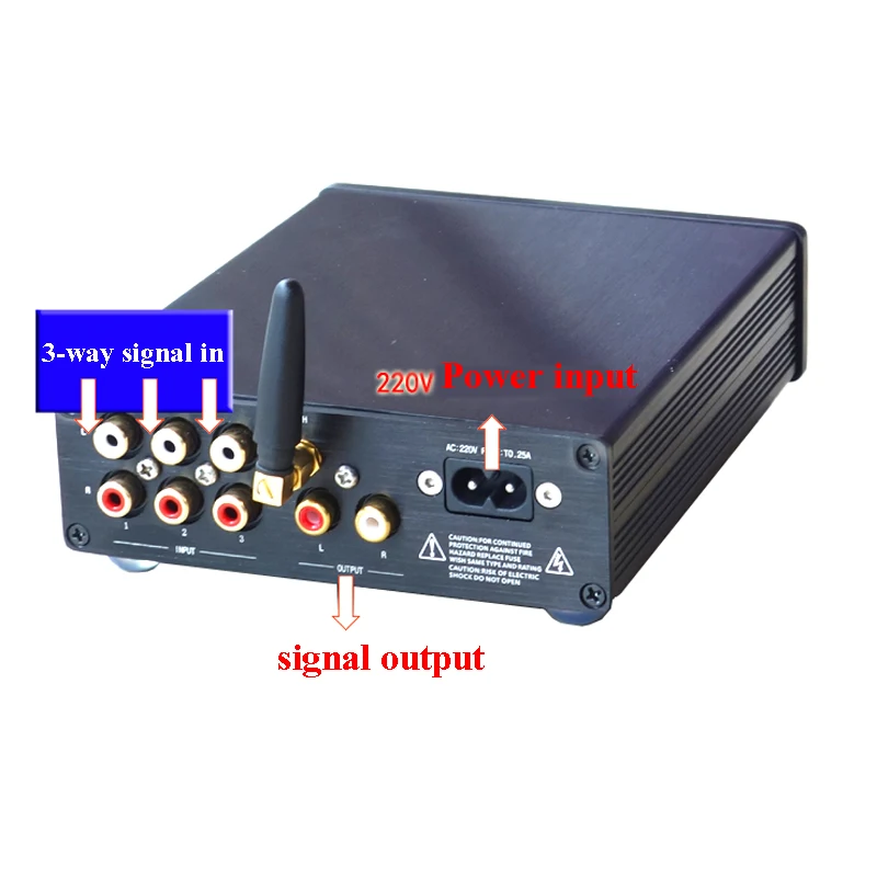 Lusya PGA2310/PGA2311 3 way stereo input Bluetooth 4.2 Preamp Preamplifier Board with case T0422