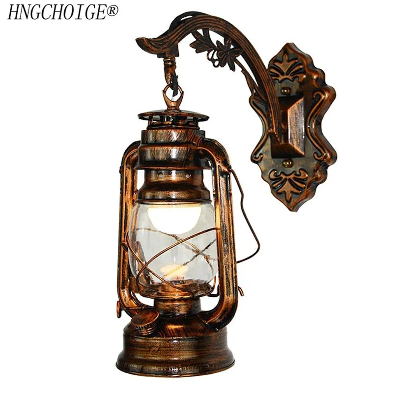 Vintage LED Wall Lamp Retro Kerosene Wall Light European Antique Style