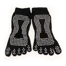 Теплые спортивные Нескользящие мягкие хлопковые носки для занятий йогой, массажные чулочно-носочные изделия черного цвета