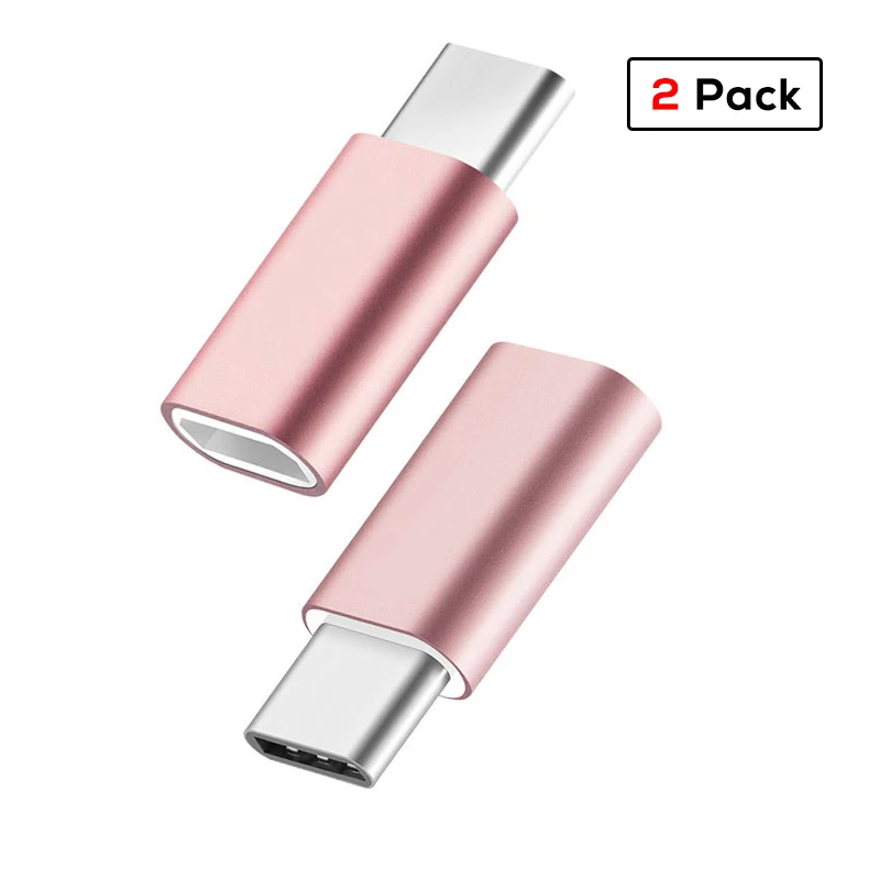 SUPTEC 10 шт USB адаптер usb type C к Micro USB OTG кабель type-C Конвертер Разъем для Macbook samsung S9 S8 huawei P20 P10 - Цвет: 2 Pack Rose gold