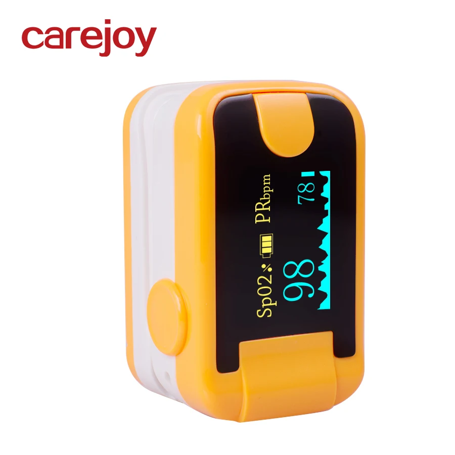 

50 PC Finger Pulse Oximeter With Audio Alarm & Pulse Sound Finger Clip SPO2 PR Small OLED Display Blood Oxygen Meter Orange