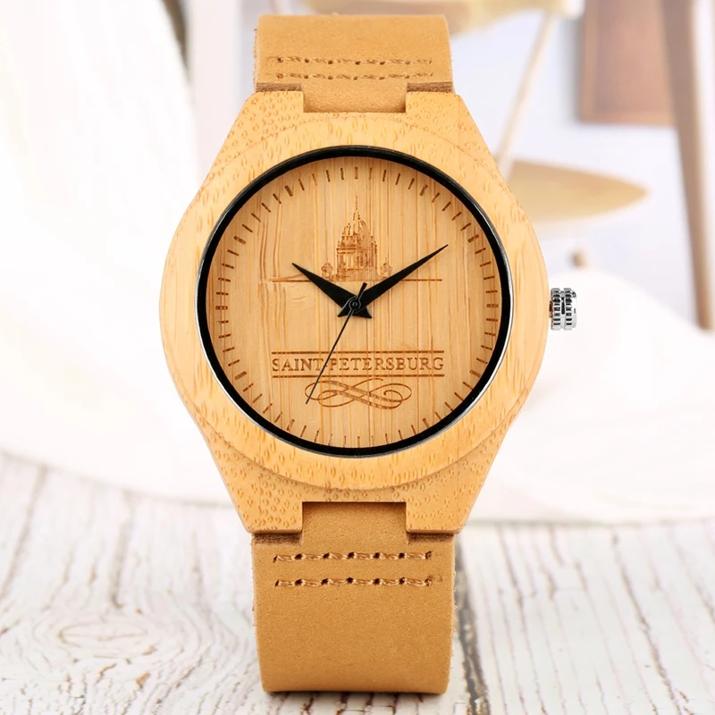 Bamboo Watches Male Saint Petersburg Design Modern 100% Wooden Quartz Watch for Men Women Light Handmade Woody Birthday Gifts 2019 2020 (2)