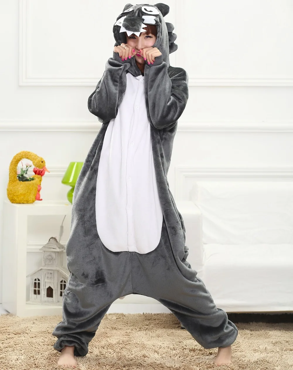 Cute Wolf animal Pajamas cartoon pijama winter warm cosplay pijamas