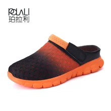 Polali tamanho grande 36-46 homens aqua sapatos verão respirável masculino praia esporte caminhada tênis malha iluminado unisex sapatos