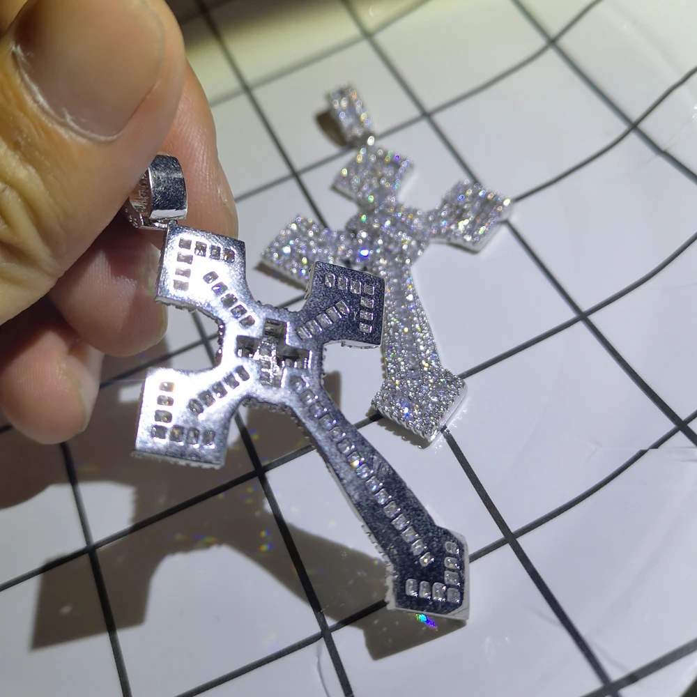 Подвеска с большим крестом AAA фианит свадебное обручальное кулоны necklace ем для