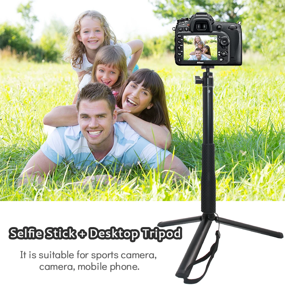 Селфи палка штатив Стенд ручной выдвижной монопод для dslr камеры смартфон держатель адаптер для GoPro Hero 6 5 SJCAM SJ5000