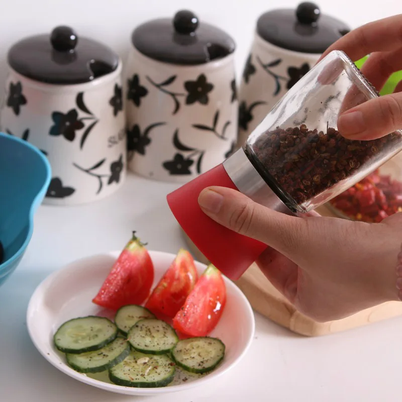 

Urijk 1Pc Manual Salt Pepper Spice Mill Grinder With Cover Ceramic Core Barbecue Kitchen Tool Glass Pepper Grinder Bottle