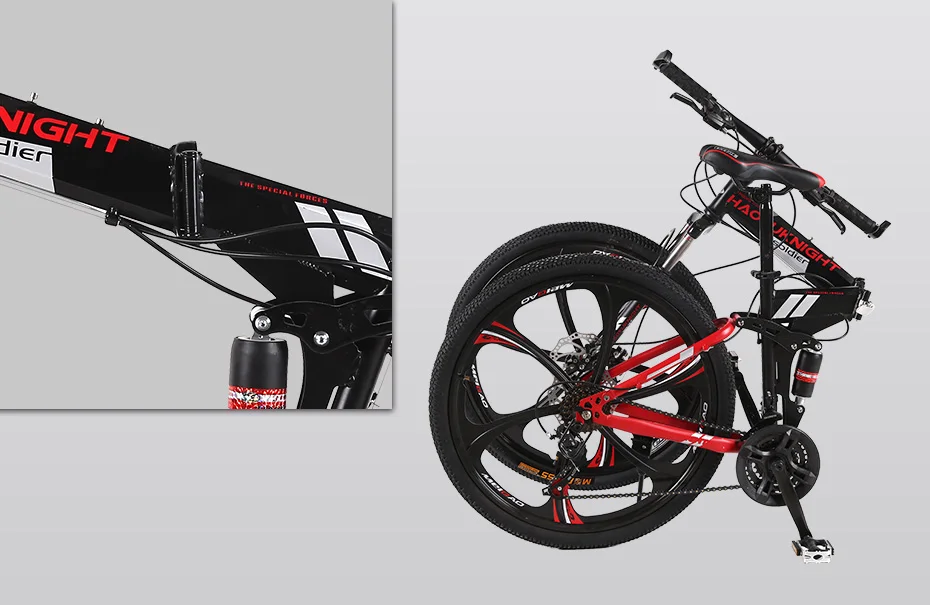 26 дюймов 21 скорость складной велосипед мужской/женский/студенческий горный велосипед двойной дисковый тормоз полный Shockingproof детский велосипед