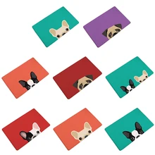 1 шт. 50*80 см легкие тонкие Противоскользящие коврики короткие милые Мультяшные щенок бульдога коврики для собак Добро пожаловать домашние входные двери пол ковер