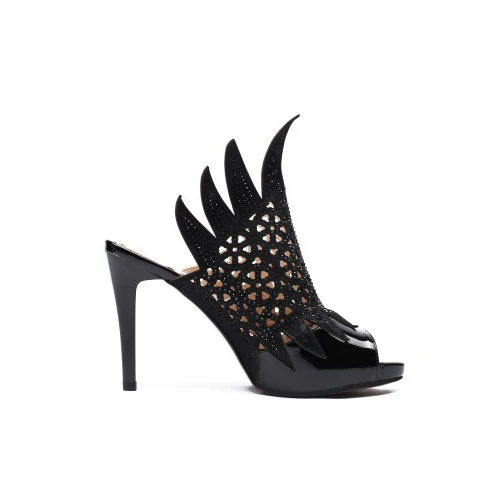 Mince 9 Peep Haute Femme Initiale Femmes Strass Ef11881 3 Noir Sexy Toe Parti Talons Dames Us Pompes Chaussures L'intention Taille ef11882 Black Nu Nude q0w8nHXw