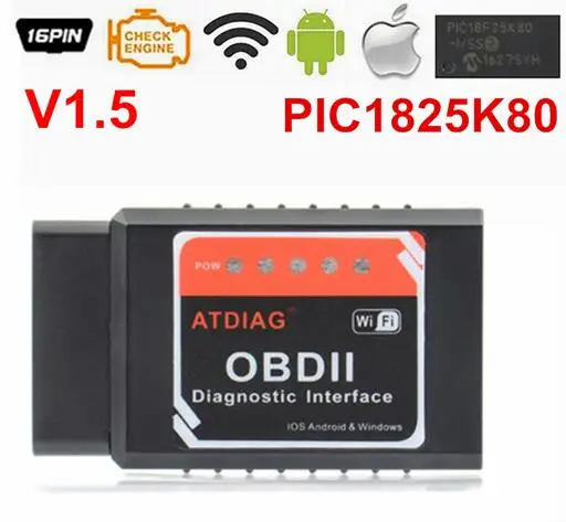 Универсальный OBD2 wifi ELM327 V 1,5 сканер для iPhone IOS автоматический OBDII сканирующий Инструмент OBD 2 ODB II ELM 327 V1.5 Wi-Fi ODB2 - Цвет: Черный