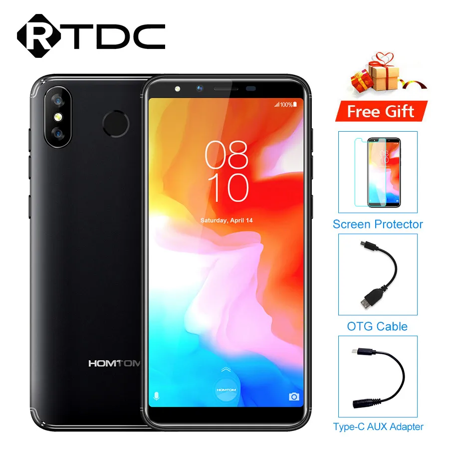 

HOMTOM H5 5.7'' Display 4G LTE MT6739 Quad Core Smartphone 1440x720 13MP 3GB 32GB Fast Charge Face ID Fingerprint Mobile Phone