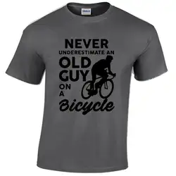 Никогда не занижайте старину футболка Велоспорт велосипед велосипедист мужской подарок Ideanew модная мужская футболка короткий рукав